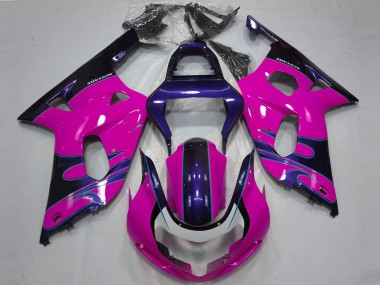 Mejores Carenados Moto Suzuki GSXR 600 / GSXR 750 2001-2003 - Rosa Azul Brillante
