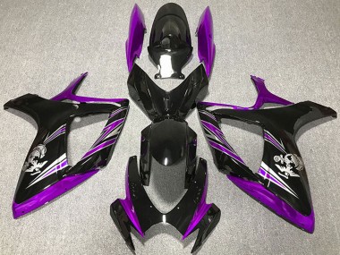 Mejores Carenado Moto Suzuki GSXR 600 / GSXR 750 2006-2007 - Púrpura Negro Brillante