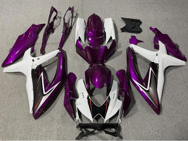 Mejores Carenado Moto Suzuki GSXR 600 / GSXR 750 2008-2010 - Blanco Púrpura Negro