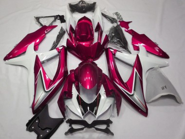Mejores Carenados Moto Suzuki GSXR 600 / GSXR 750 2008-2010 - Blanco Rojo Plata Negro