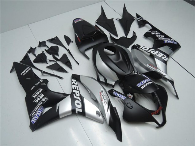 Mejores Carenados Moto Honda CBR600RR 2007-2008 - Negro Mate Plata Gris Repsol
