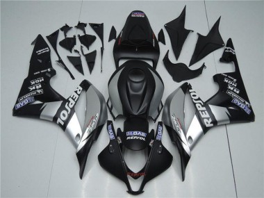 Mejores Carenados Moto Honda CBR600RR 2007-2008 - Negro Mate Plata Gris Repsol