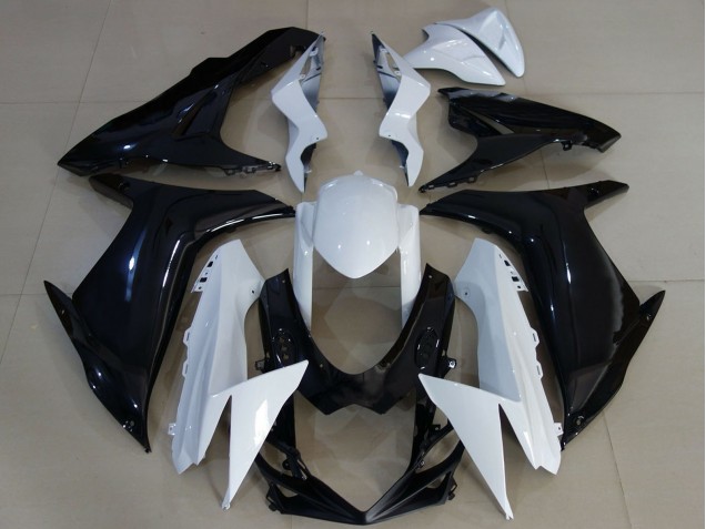 Mejores Carenados Moto Suzuki GSXR 600 / GSXR 750 2011-2024 - Blanco Negro Brillante