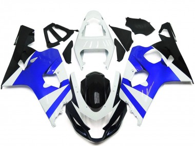 Mejores Kits Carenado Moto Suzuki GSXR 600 / GSXR 750 2004-2005 - Blanco Azul Negro Brillante