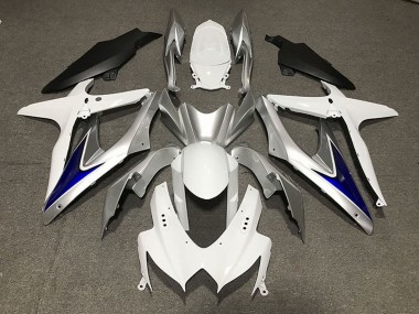 Mejores Carenados Moto Suzuki GSXR 600 / GSXR 750 2008-2010 - Blanco Plata Azul Negro Mate