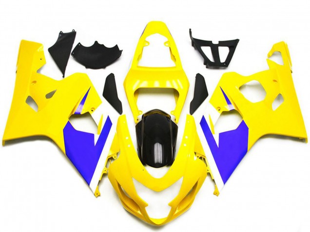 Mejores Carenados Moto Suzuki GSXR 600 / GSXR 750 2004-2005 - Amarillo Azul Blanco Negro Brillante