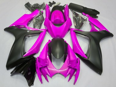 Mejores Carenado Moto Suzuki GSXR 600 / GSXR 750 2006-2007 - Rosa Negro Mate