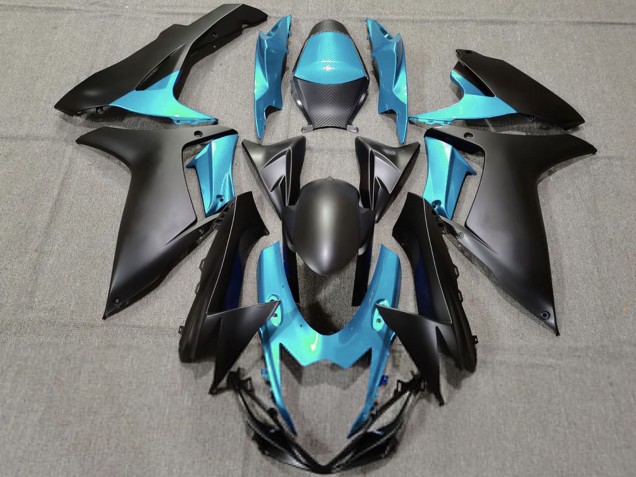 Mejores Carenados Moto Suzuki GSXR 600 / GSXR 750 2011-2024 - Azul Claro Negro Mate