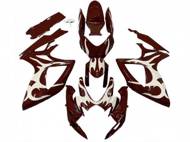 Mejores Carenados Moto Suzuki GSXR 600 / GSXR 750 2006-2007 - Rojo Granate Blanco