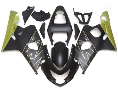 Mejores Carenados Moto Suzuki GSXR 600 / GSXR 750 2004-2005 - Negro Mate Oro Corona