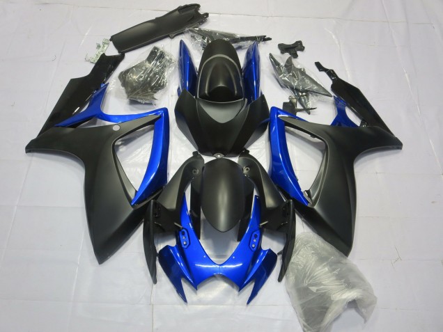 Mejores Carenados Moto Suzuki GSXR 600 / GSXR 750 2006-2007 - Negro Mate Azul