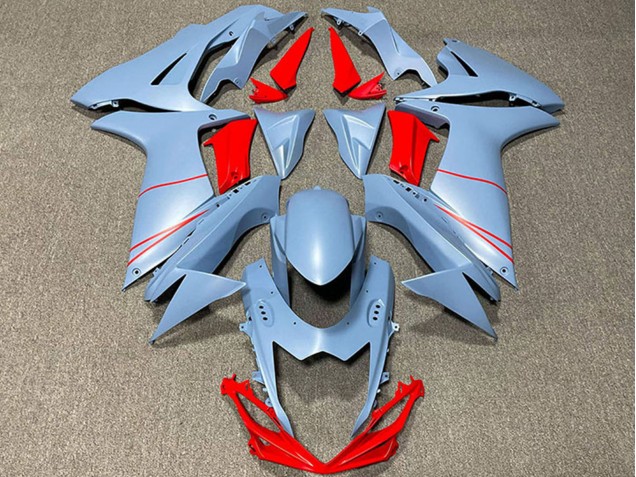 Mejores Carenados Moto Suzuki GSXR 600 / GSXR 750 2011-2024 - Azul Mate Cielo Rojo