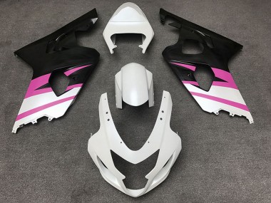 Mejores Carenados Moto Suzuki GSXR 600 / GSXR 750 2004-2005 - Blanco Rosa Negro Mate