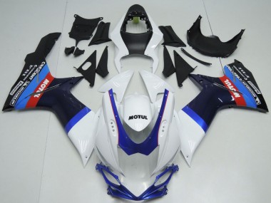Mejores Carenados Moto Suzuki GSXR 600 / GSXR 750 2011-2024 - Blanco Azul Negro Rojo Motul