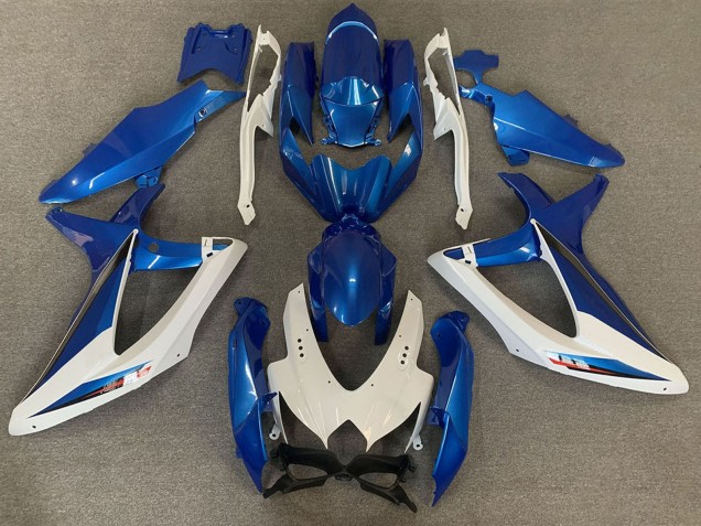 Mejores Carenados Moto Suzuki GSXR 600 / GSXR 750 2008-2010 - Blanco Azul OEM Estilo