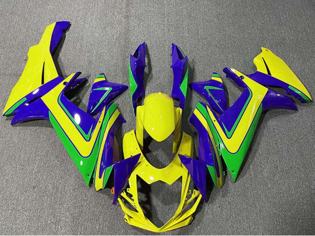 Mejores Carenados Moto Suzuki GSXR 600 / GSXR 750 2011-2024 - Azul Amarillo Verde