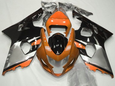 Mejores Carenados Moto Suzuki GSXR 600 / GSXR 750 2004-2005 - Naranja Plata Negro