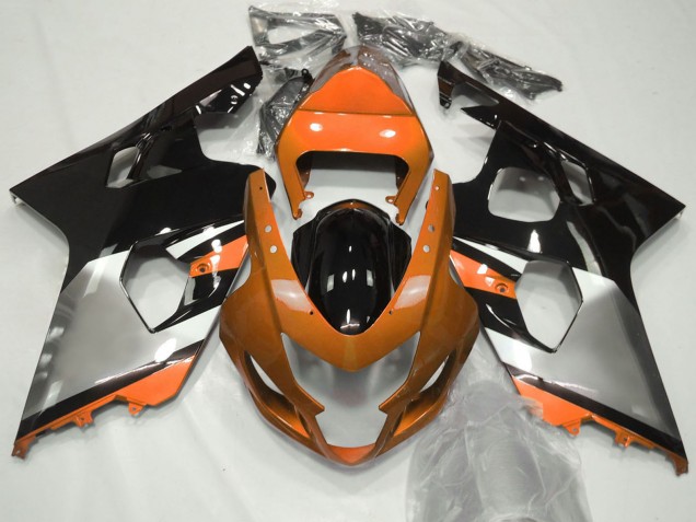 Mejores Carenados Moto Suzuki GSXR 600 / GSXR 750 2004-2005 - Naranja Plata Negro