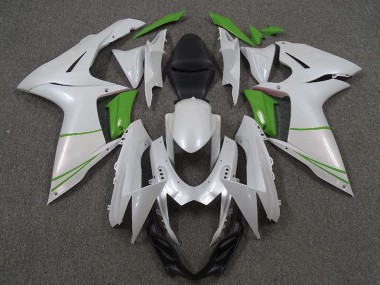 Mejores Carenados Moto Suzuki GSXR 600 / GSXR 750 2011-2024 - Blanco Perla Verde