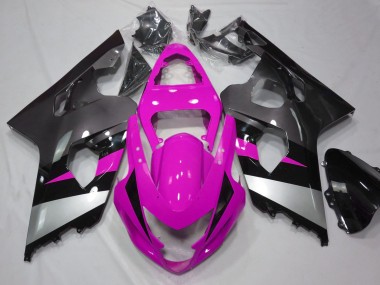 Mejores Carenados Moto Suzuki GSXR 600 / GSXR 750 2004-2005 - Rosa Plata Negro