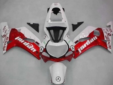 Mejores Carenados Moto Suzuki GSXR 600 / GSXR 750 2001-2003 - Blanco Rojo Jordan Dunlop