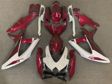 Mejores Carenados Moto Suzuki GSXR 600 / GSXR 750 2008-2010 - Blanco Rojo OEM Estilo