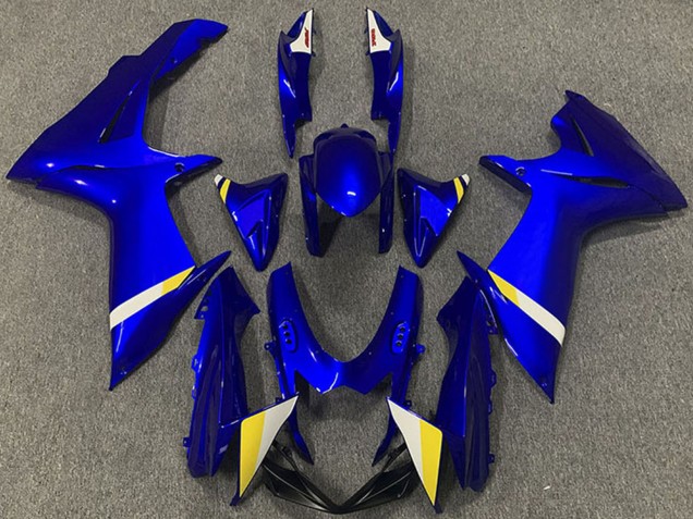 Mejores Carenados Moto ABS Suzuki GSXR 600 / GSXR 750 2011-2024 - Azul Blanco Amarillo