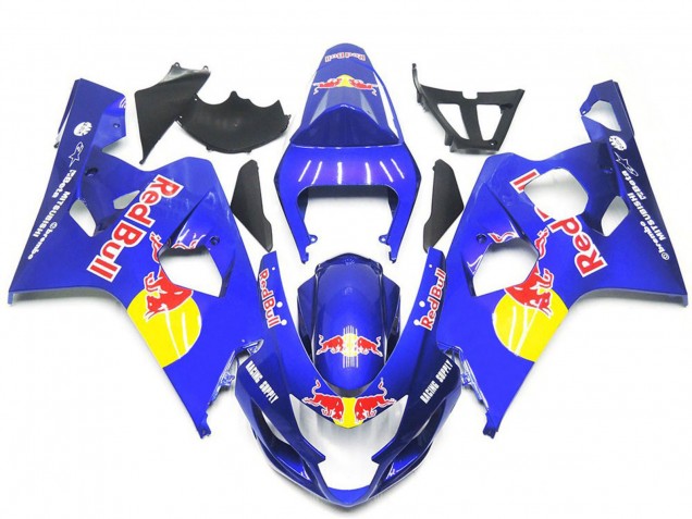 Mejores Carenados Moto Suzuki GSXR 600 / GSXR 750 2004-2005 - Azul Amarillo Rojo Bull Estilo