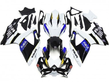 Mejores Carenados Moto Suzuki GSXR 600 / GSXR 750 2008-2010 - Blanco Azul Amarillo Negro Viru