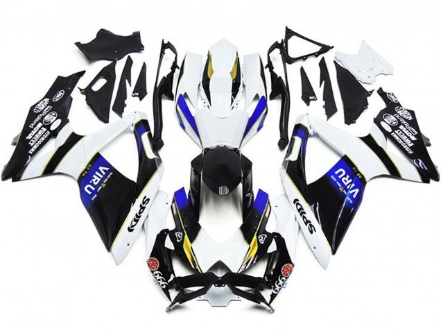 Mejores Carenados Moto Suzuki GSXR 600 / GSXR 750 2008-2010 - Blanco Azul Amarillo Negro Viru