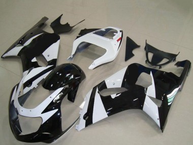 Mejores Carenados Moto Suzuki GSXR 600 / GSXR 750 2001-2003 - Blanco Negro Brillante