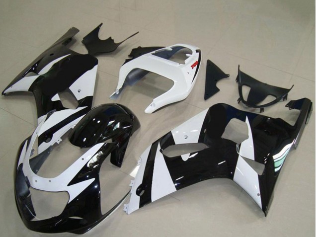 Mejores Carenados Moto Suzuki GSXR 600 / GSXR 750 2001-2003 - Blanco Negro Brillante