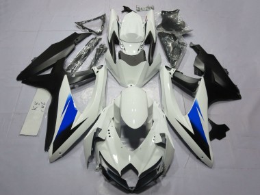 Mejores Carenados Moto Suzuki GSXR 600 / GSXR 750 2008-2010 - Blanco Azul Negro Mate