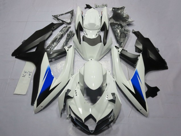 Mejores Carenados Moto Suzuki GSXR 600 / GSXR 750 2008-2010 - Blanco Azul Negro Mate