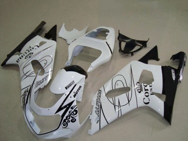 Mejores Carenados Moto Suzuki GSXR 600 / GSXR 750 2001-2003 - Blanco Negro Corona Alstare