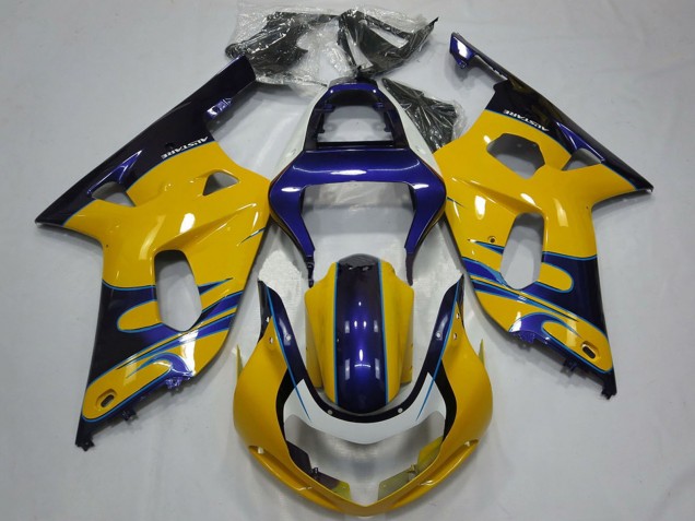 Mejores Carenados Moto Suzuki GSXR 600 / GSXR 750 2001-2003 - Amarillo Azul