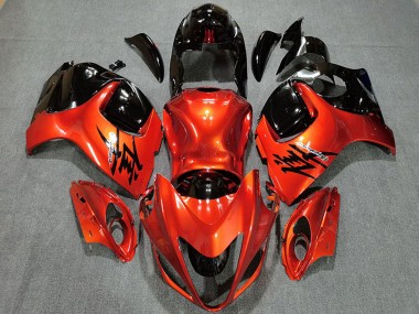 Mejores Carenados Moto Suzuki GSXR 1300 2008-2020 - NaranjaCaramelo Negro Brillante