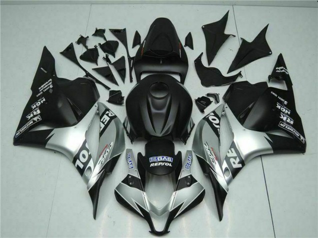 Mejores Carenados Moto Honda CBR600RR 2009-2012 - Plata Negro Mate Repsol