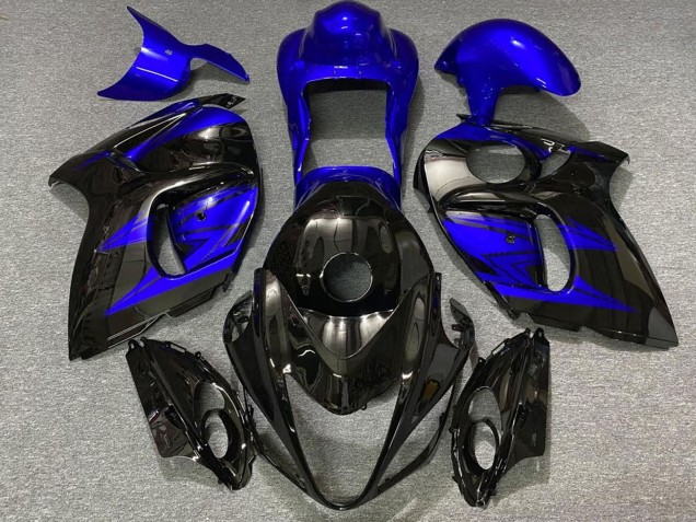 Mejores Carenados Moto Suzuki GSXR 1300 2008-2020 - Negro Brillante Azul Profundo
