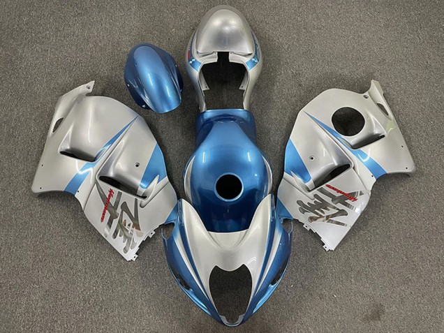 Mejores Carenados Moto Suzuki GSXR 1300 1996-2007 - Azul Brillante Claro Plata