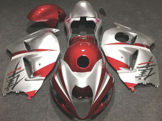 Mejores Carenados Moto Suzuki GSXR 1300 1996-2007 - Rojo Brillante Plata