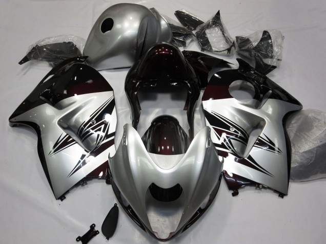Mejores Carenados Moto Suzuki GSXR 1300 1996-2007 - Plata Rojo Oscuro