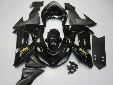 Mejores Carenados Moto Kawasaki ZX10R 2006-2007 - Negro Brillante Negro Mate Oro