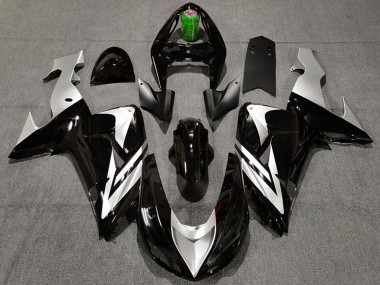 Mejores Carenados Moto Kawasaki ZX10R 2006-2007 - Negro Brillante Plata