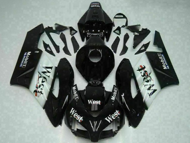Mejores Carenados Moto Honda CBR1000RR 2004-2005 - Negro Brillante Blanco West Mobil Michelin