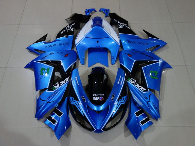 Mejores Carenados Moto Kawasaki ZX10R 2006-2007 - Azul Líquido Negro Brillante