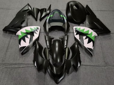 Mejores Carenados Moto Kawasaki ZX10R 2004-2005 - Negro Mate Verde