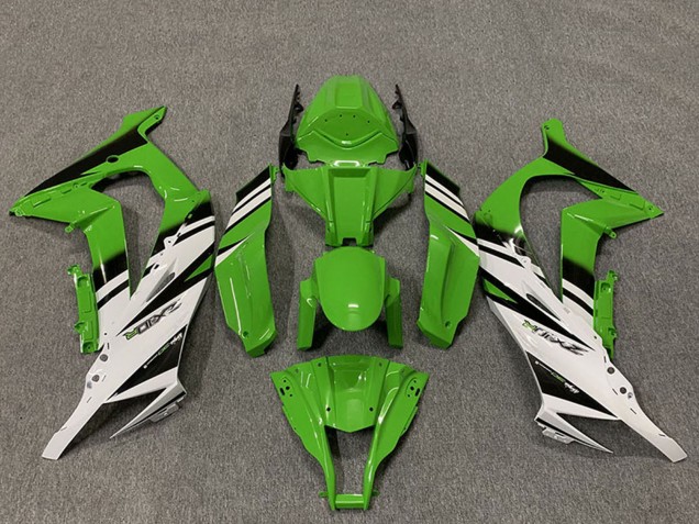 Mejores Carenados Moto Kawasaki ZX10R 2011-2015 - Verde Blanco Negro Brillante OEM Estilo