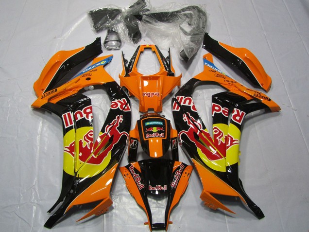 Mejores Carenados Moto Kawasaki ZX10R 2011-2015 - Naranja Amarillo Negro Brillante Rojo Bull