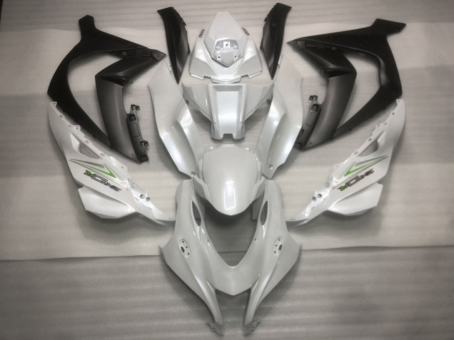 Mejores Carenados Moto Kawasaki ZX10R 2016-2020 - Blanco Perla Negro Verde